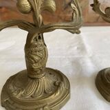 Bougeoirs 2 branches bronze