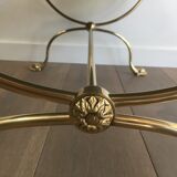 Neoclassical brass style coffee table with dolphin head decoration