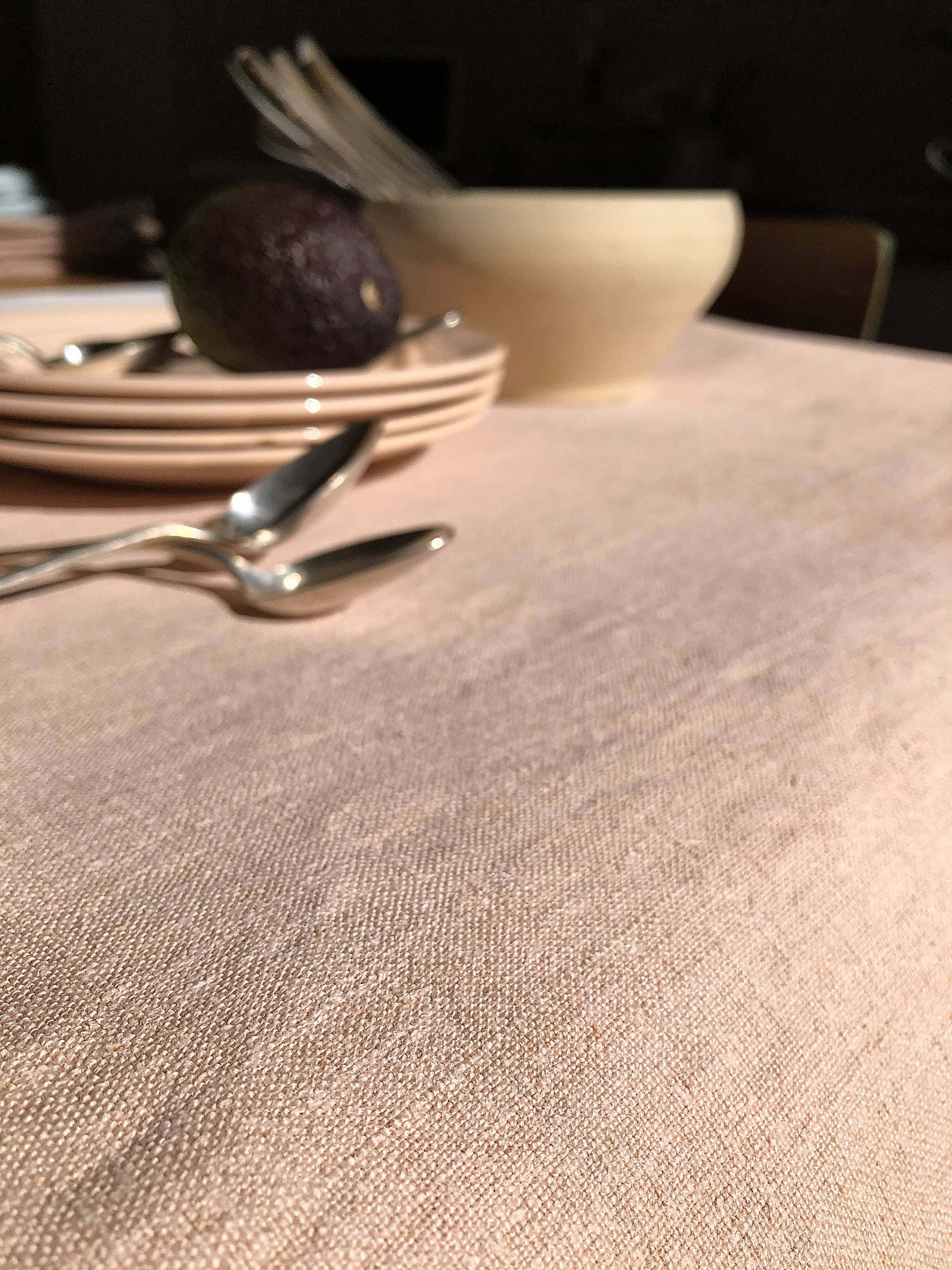Harvest tablecloth tinted in tea pink