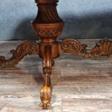 Table pedestal table napoleon III period in walnut around 1880