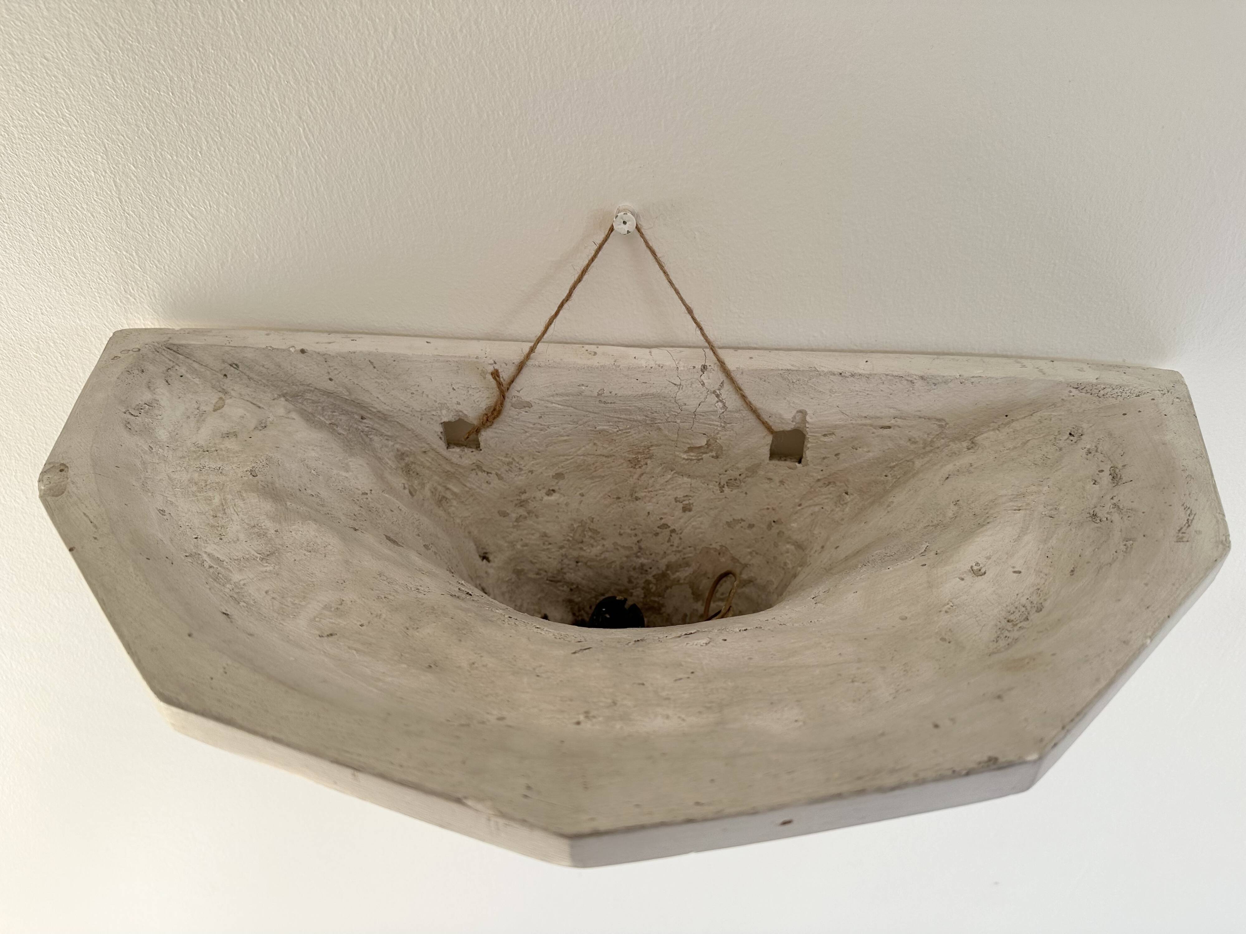 Pair of plaster wall sconces, palmette decoration, 20th century