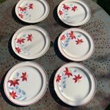 6 earthenware plates Sylvie Hamage Moulin des Loups Nord vintage model