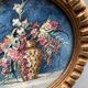 Miniature on paper still life bouquet of flowers golden frame 1900