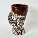 Fat Lava brown ceramic pitcher from the 70s