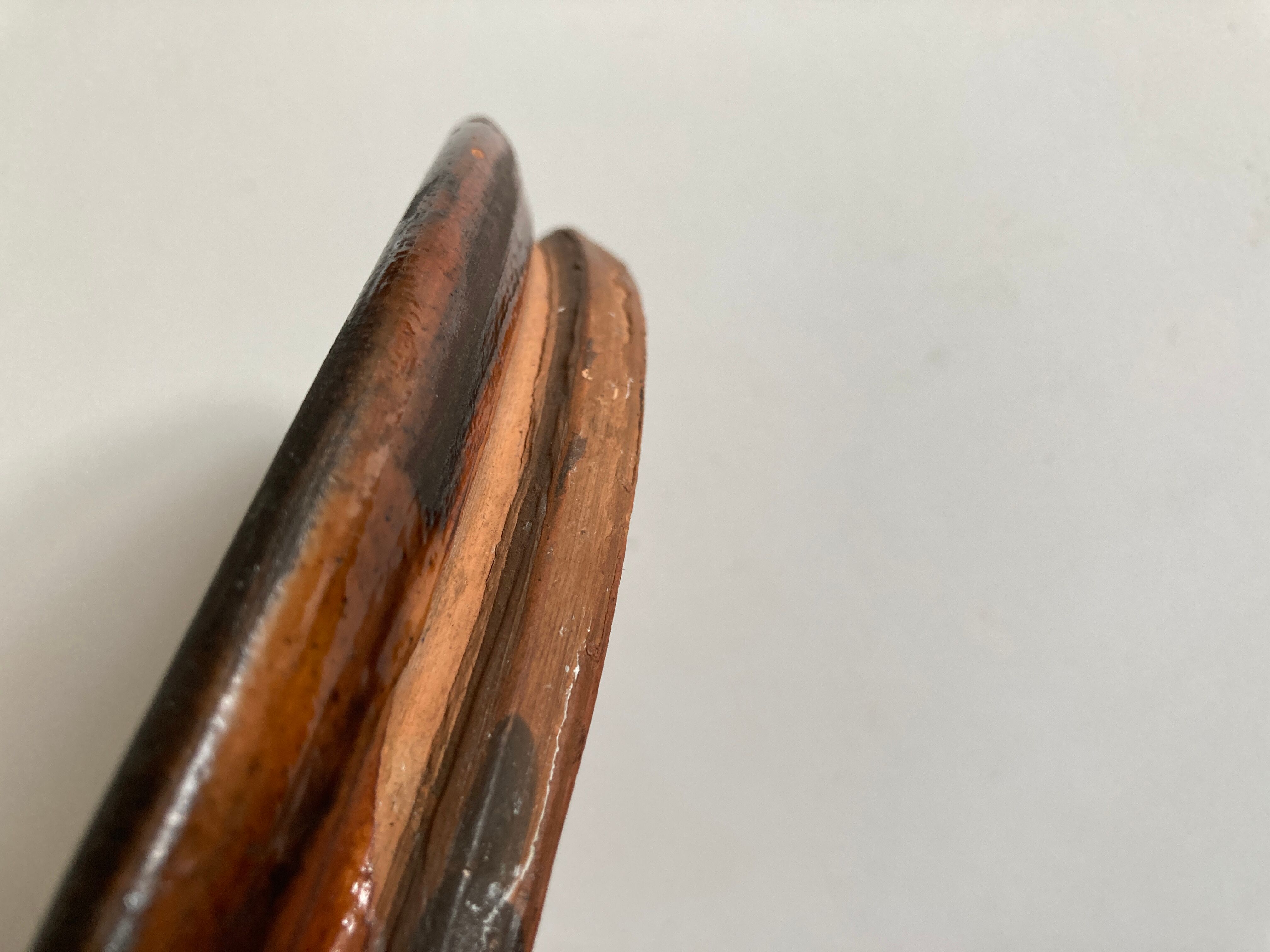 Plat XL centre de table en terre cuite vernissée céramique 1950