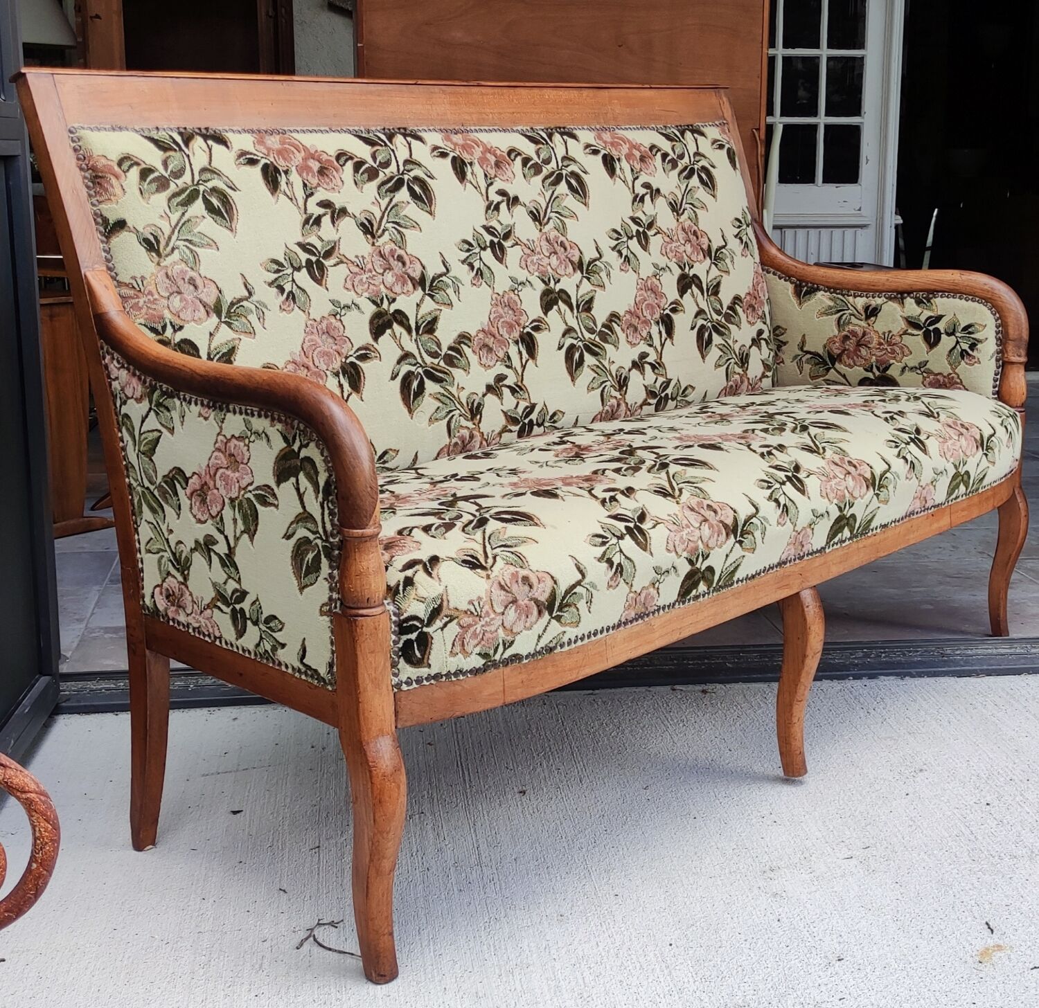 Old cherry wood bench
