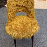 Ancien fauteuil moumoute moutarde