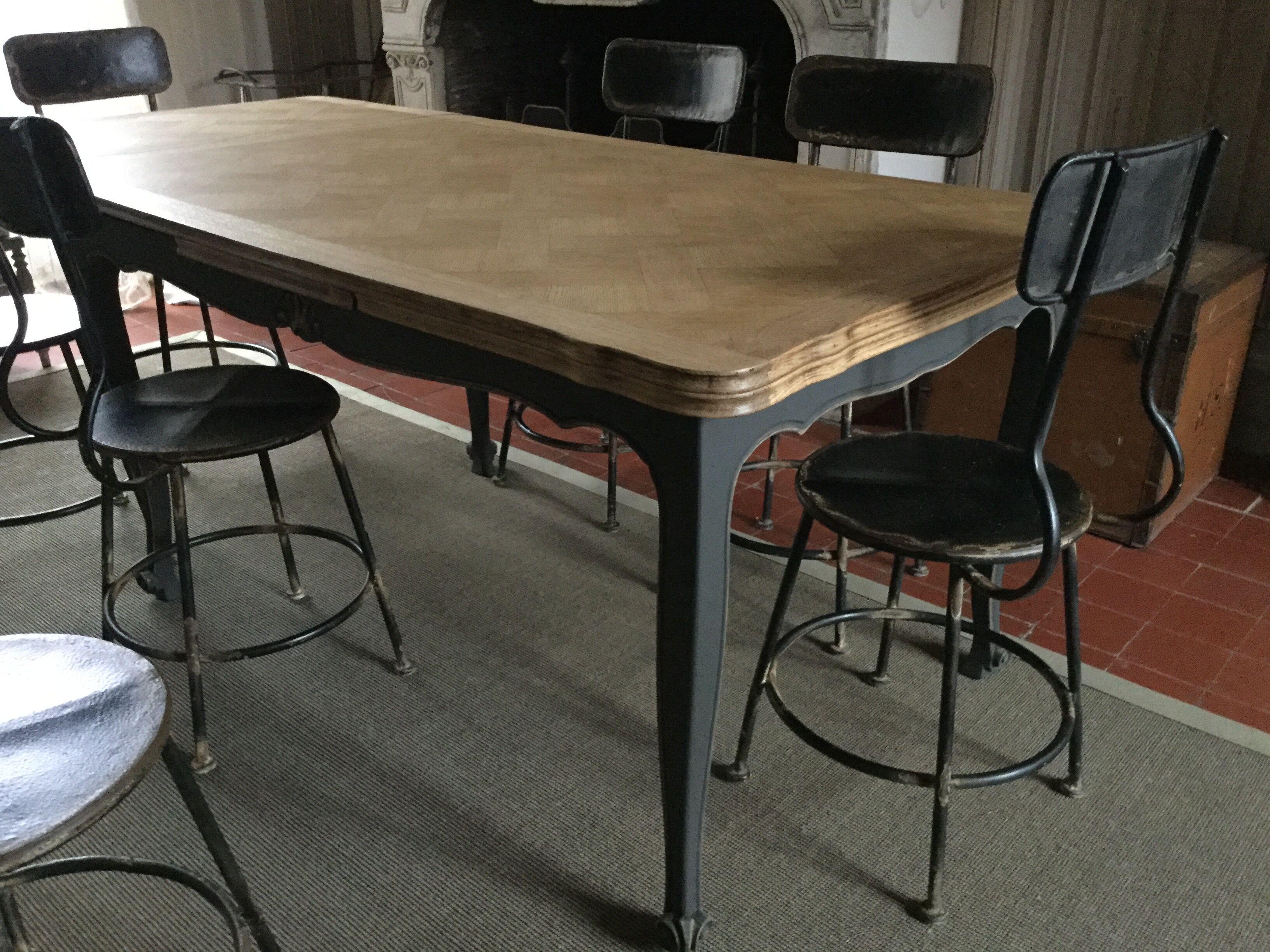 Old dining table with extensions