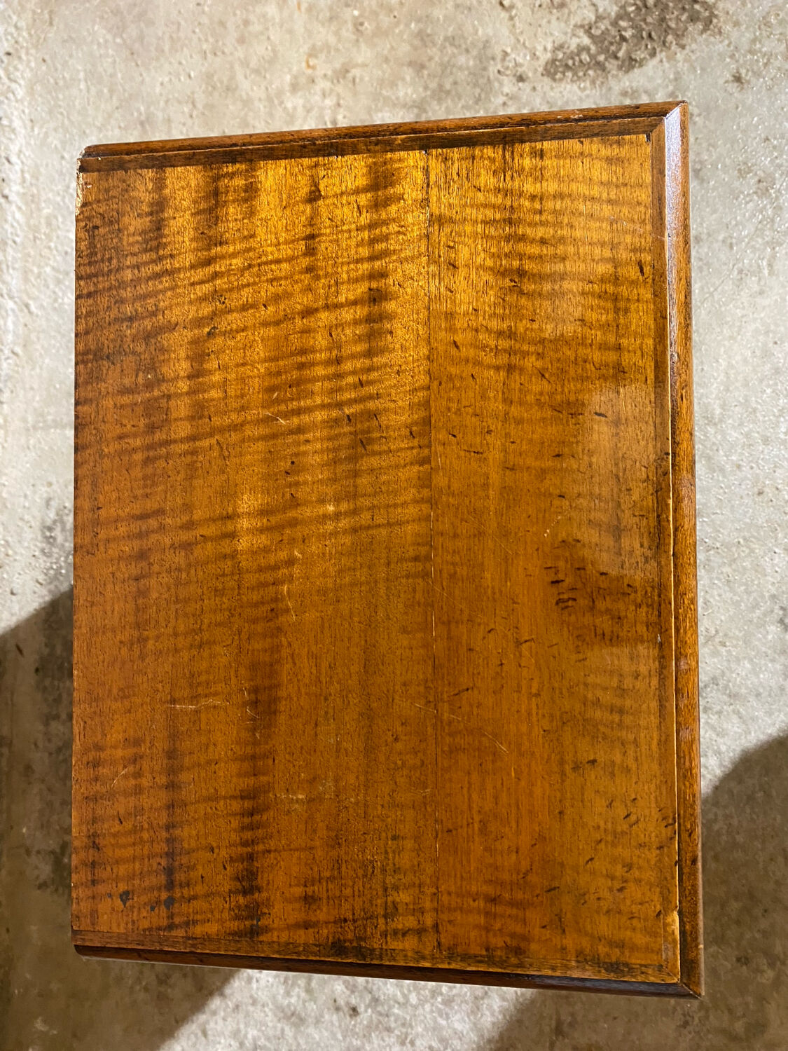 Semainier Ancien Meuble Bois 7 Tiroirs Marqueterie Poignées Métal Vint