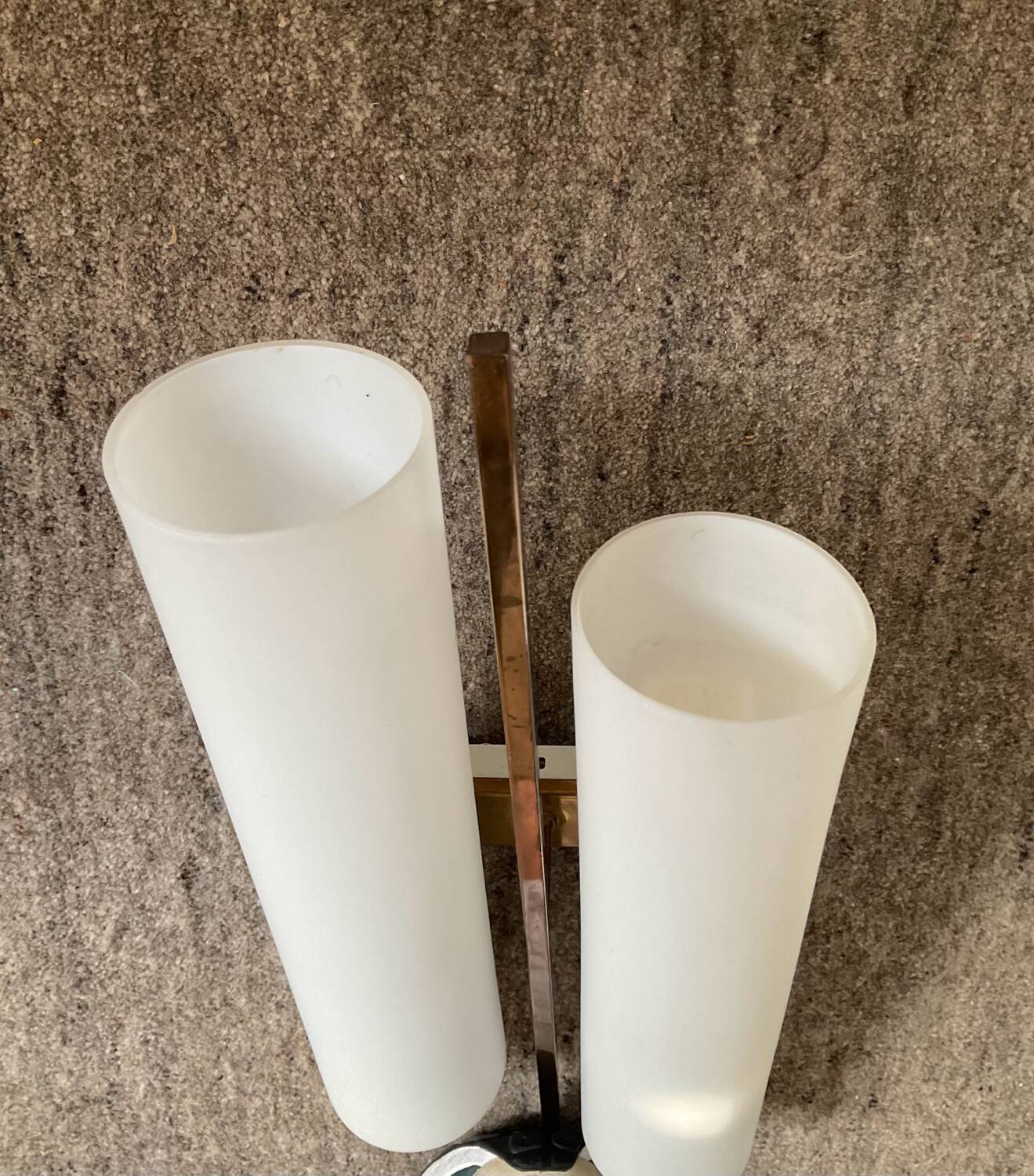 Maison Lunel wall light from the 60s in opaline and brass