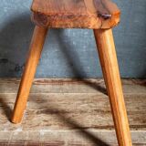 Solid wood tripod stool from the 50s