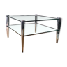 Two-tray glass coffee table