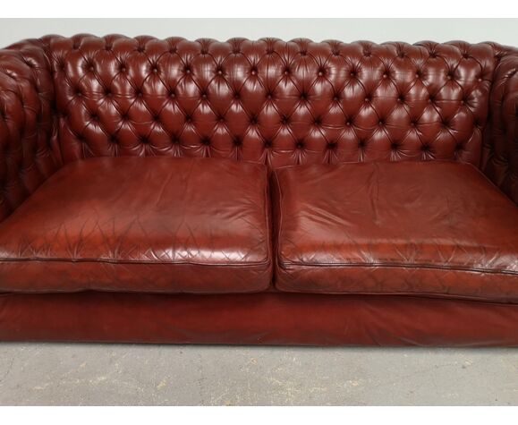 Old Red Leather Chesterfield Sofa Selency Old Red Leather Chesterfield Sofa Selency, Red Leather Tufted Sofa