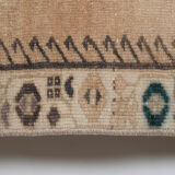 Distressed turkish oushak rug runner with soft color 100 x 228 cm