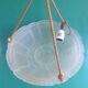 Pressed glass basin pendant light with Art Deco floral decoration Artistar France