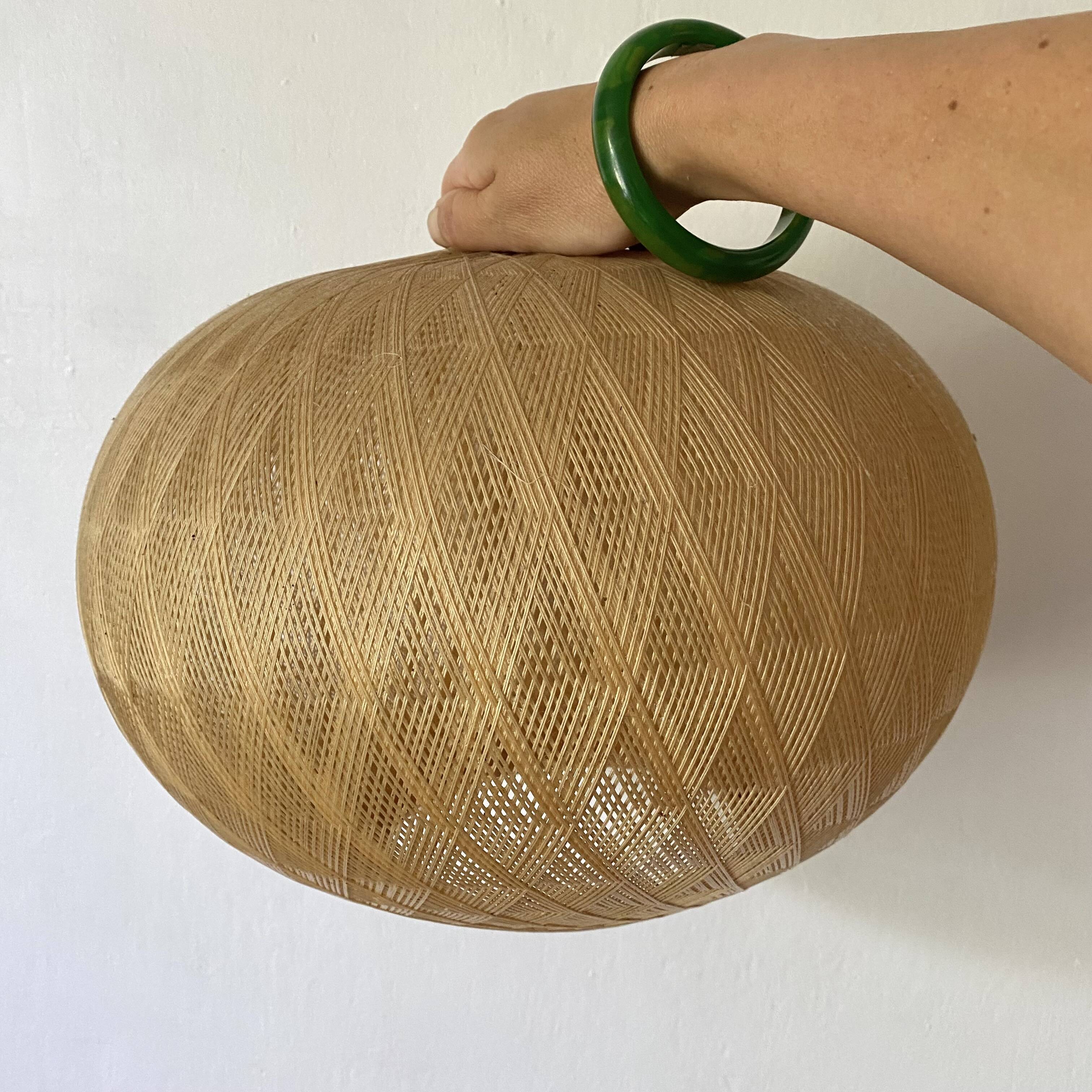 Pair of Scandinavian ball pendant lights