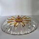 Vintage cut crystal pocket bowl with amber centre – 1960s/70s