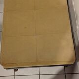 ancien repose pied/ pouf 4 pieds  compas laiton années 60