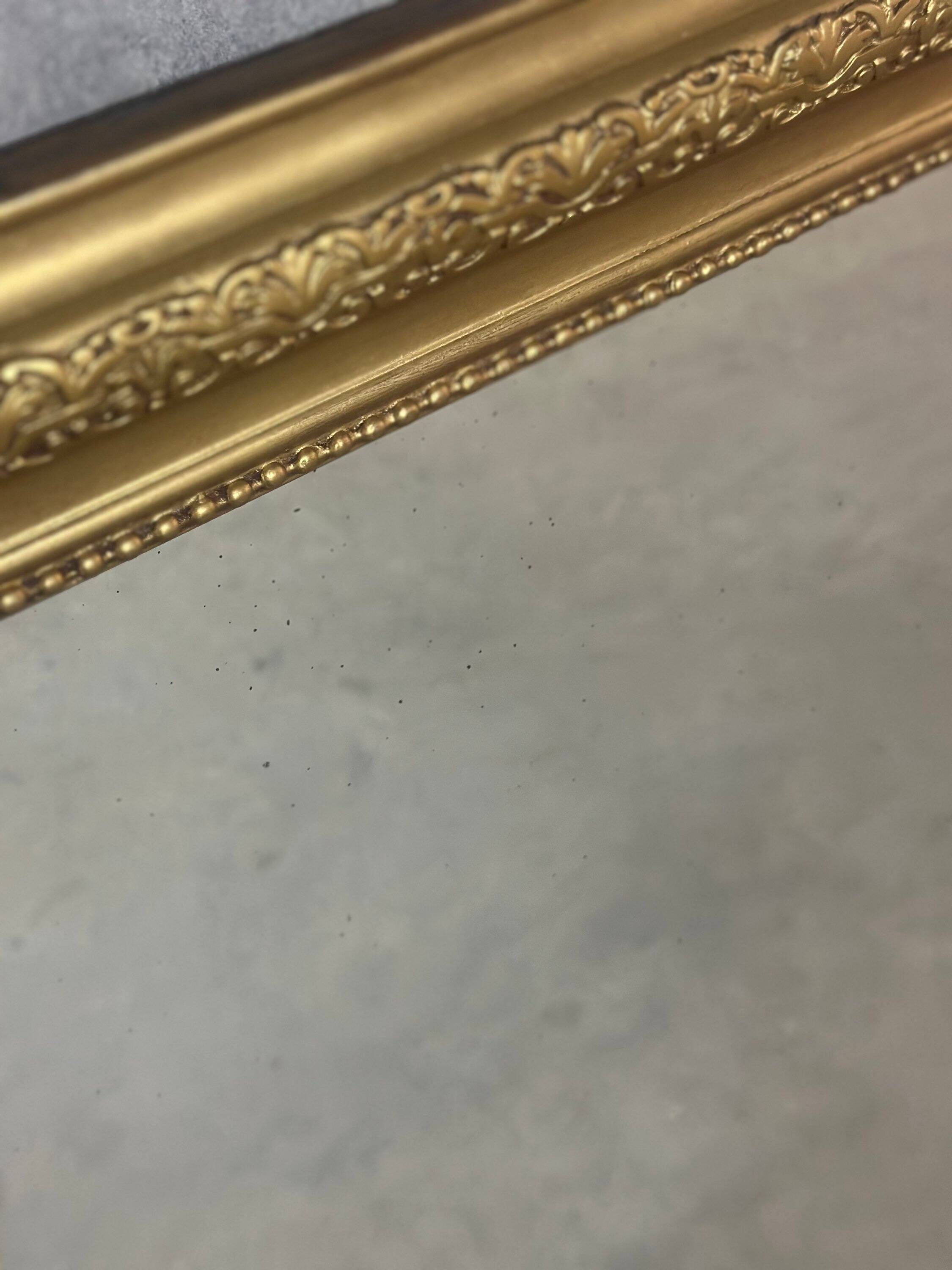 Antique Louis Philippe gilded vintage fireplace mirror - 86.5 x 62 cm
