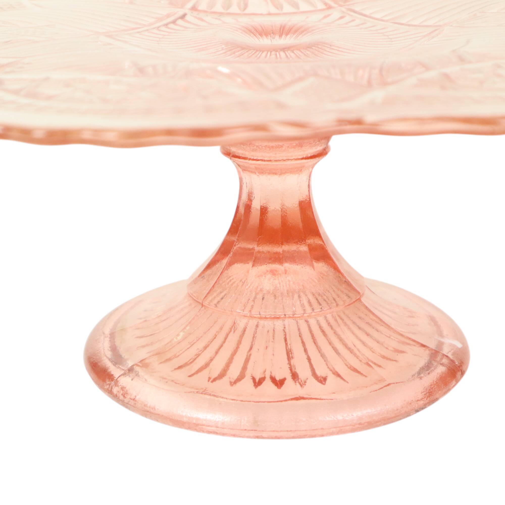 Art Deco Pink Cake Stand Standard Depression Glass 33cm