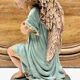 Altar angel statue 26.5 cm plaster santon church nativity scene