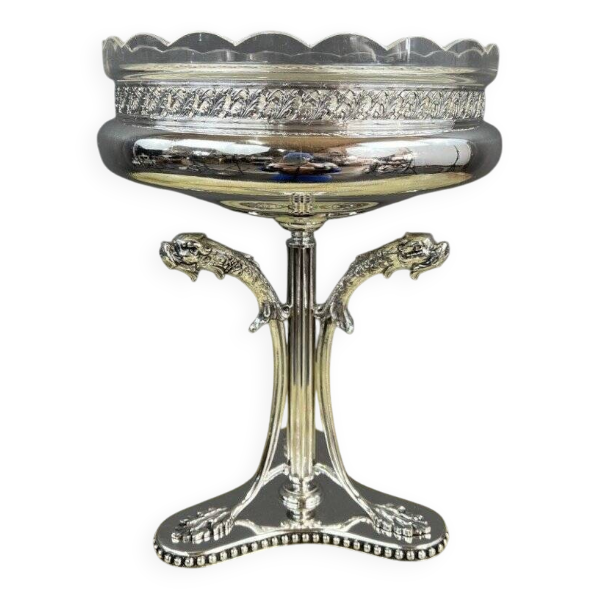 Baccarat crystal and silver-plated metal cup, 19th century