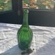 Bottle, green glass bottle green stopper and antique pewter
