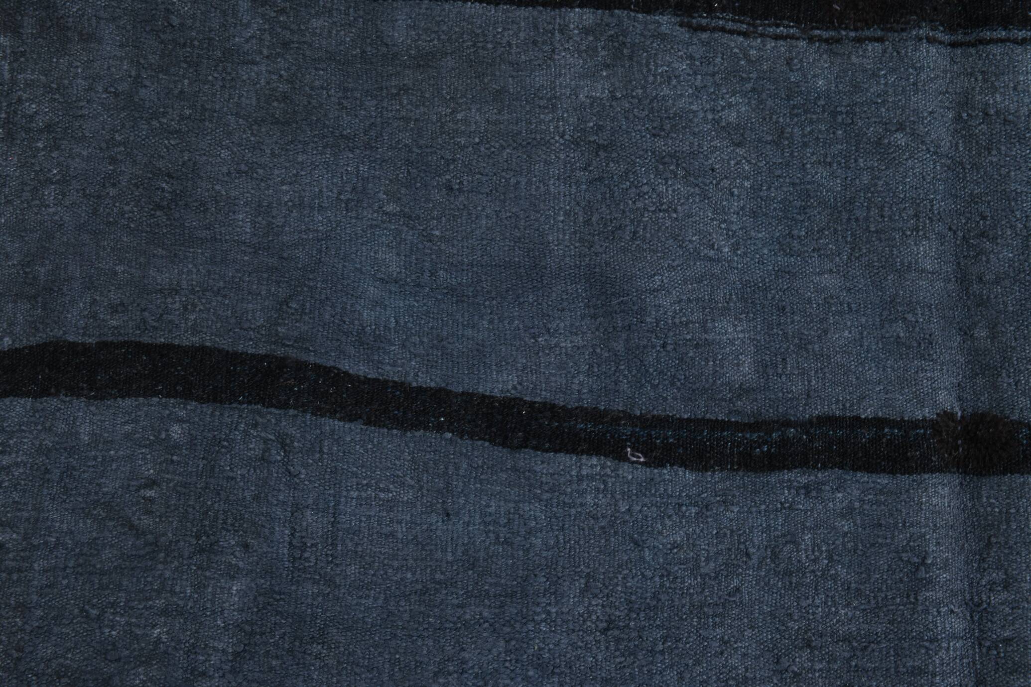 Blue & Black Ethnic Vintage Kilim Rug, 174x204Cm