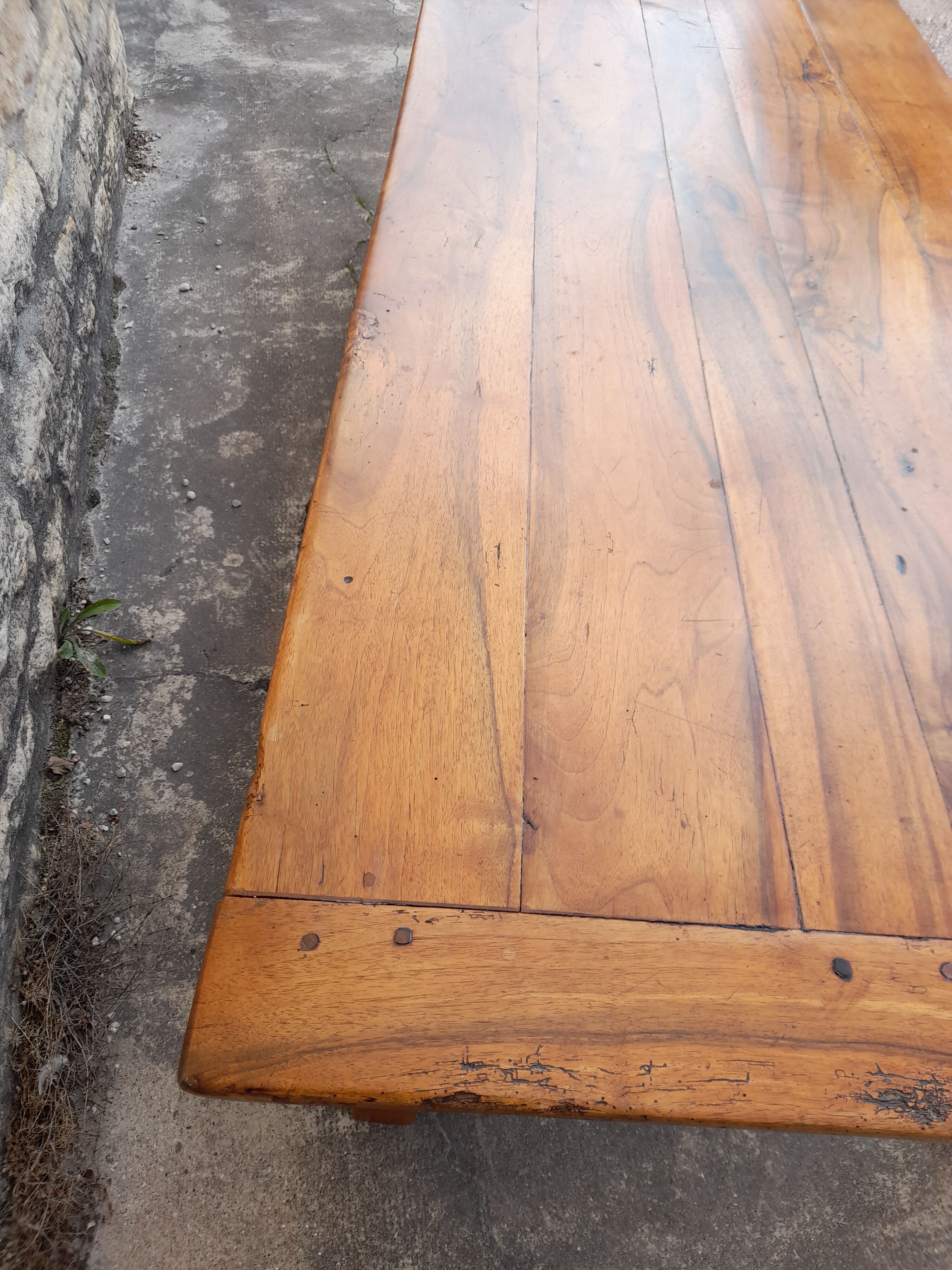 Walnut farm coffee table 19th -1m84