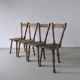 4 brutalist sculptural tripod dining chairs | 1970s