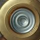 Vintage push-button ashtray from the 70s – Black and brass – With shelf