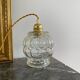 Walking lamp with vintage globe in transparent molded glass