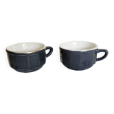 Apilco bistro coffee cups, gray and silver
