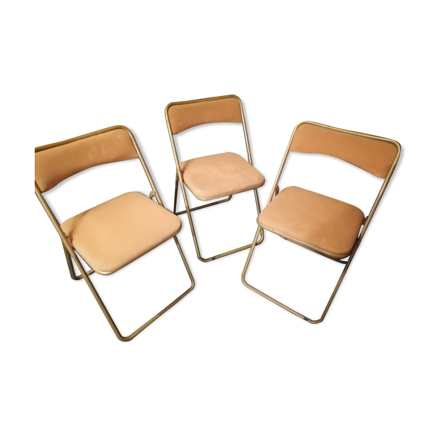 Lot 3 stained lafuma folding chairs