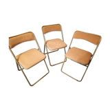 Lot 3 stained lafuma folding chairs