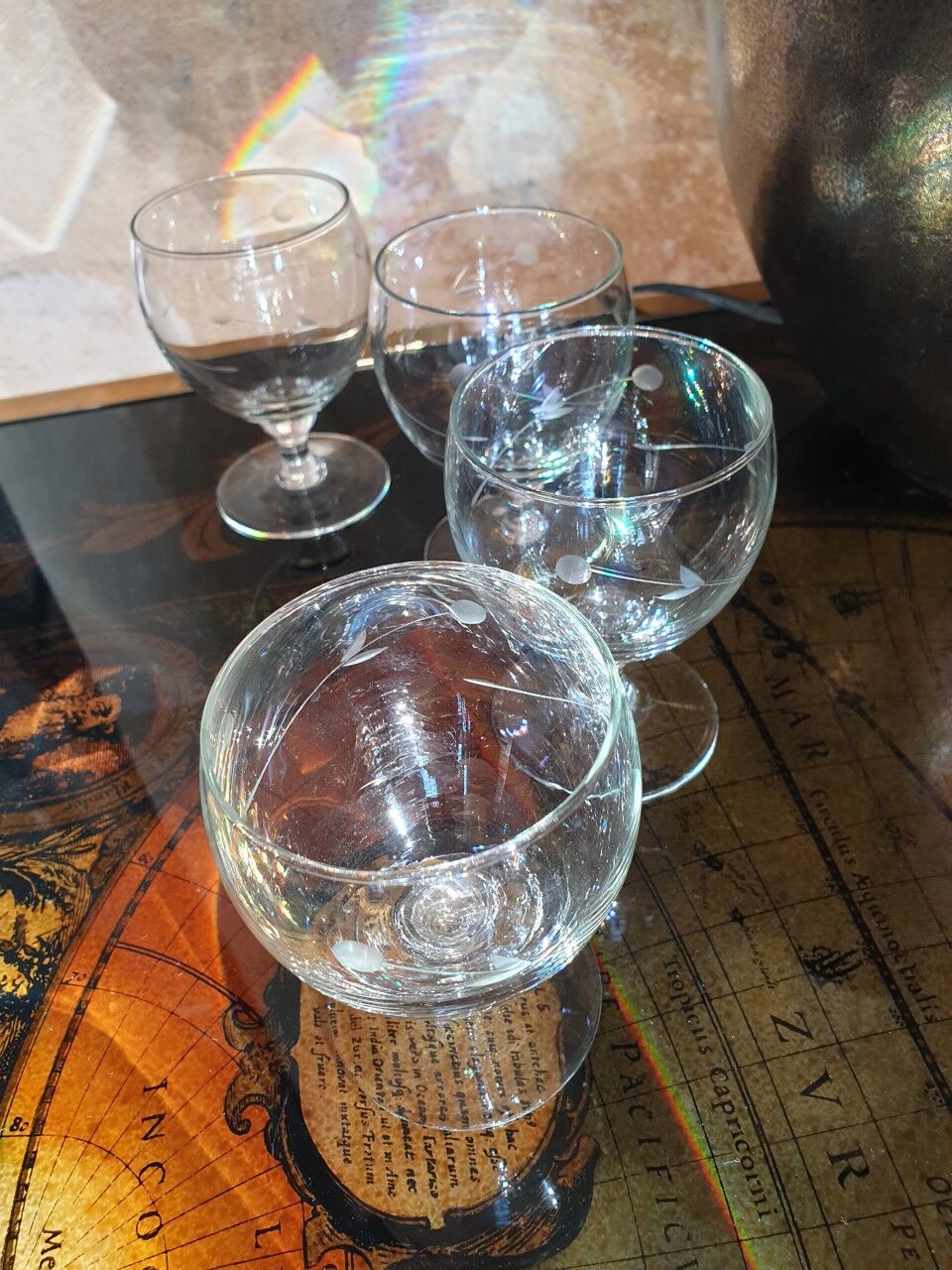 Antique engraved glasses