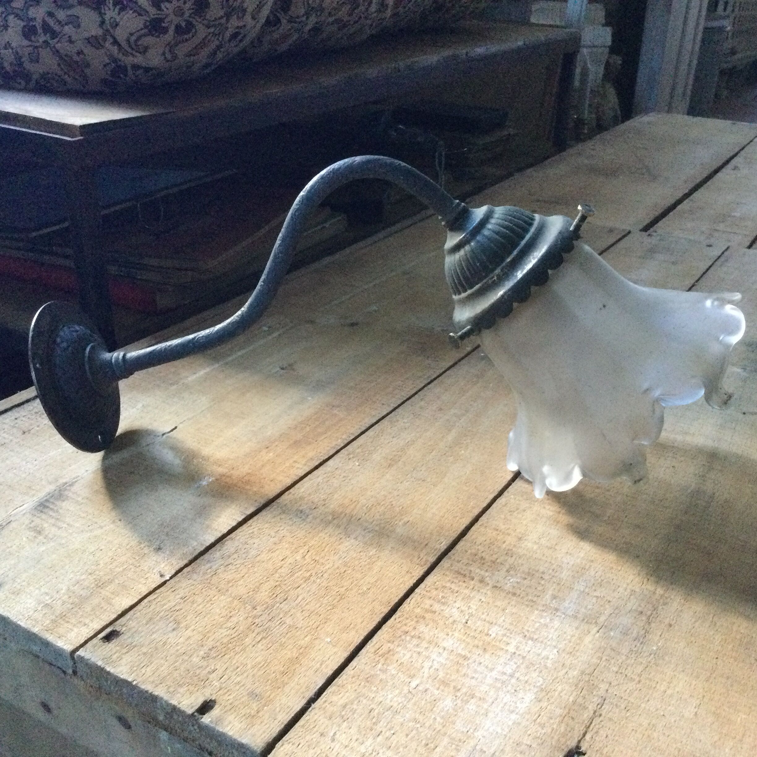 Antique wall lamp and tulip