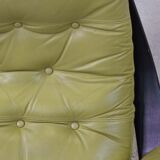Leather swivel armchair
