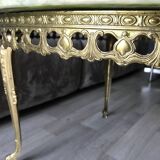 Marble and brass side coffee table