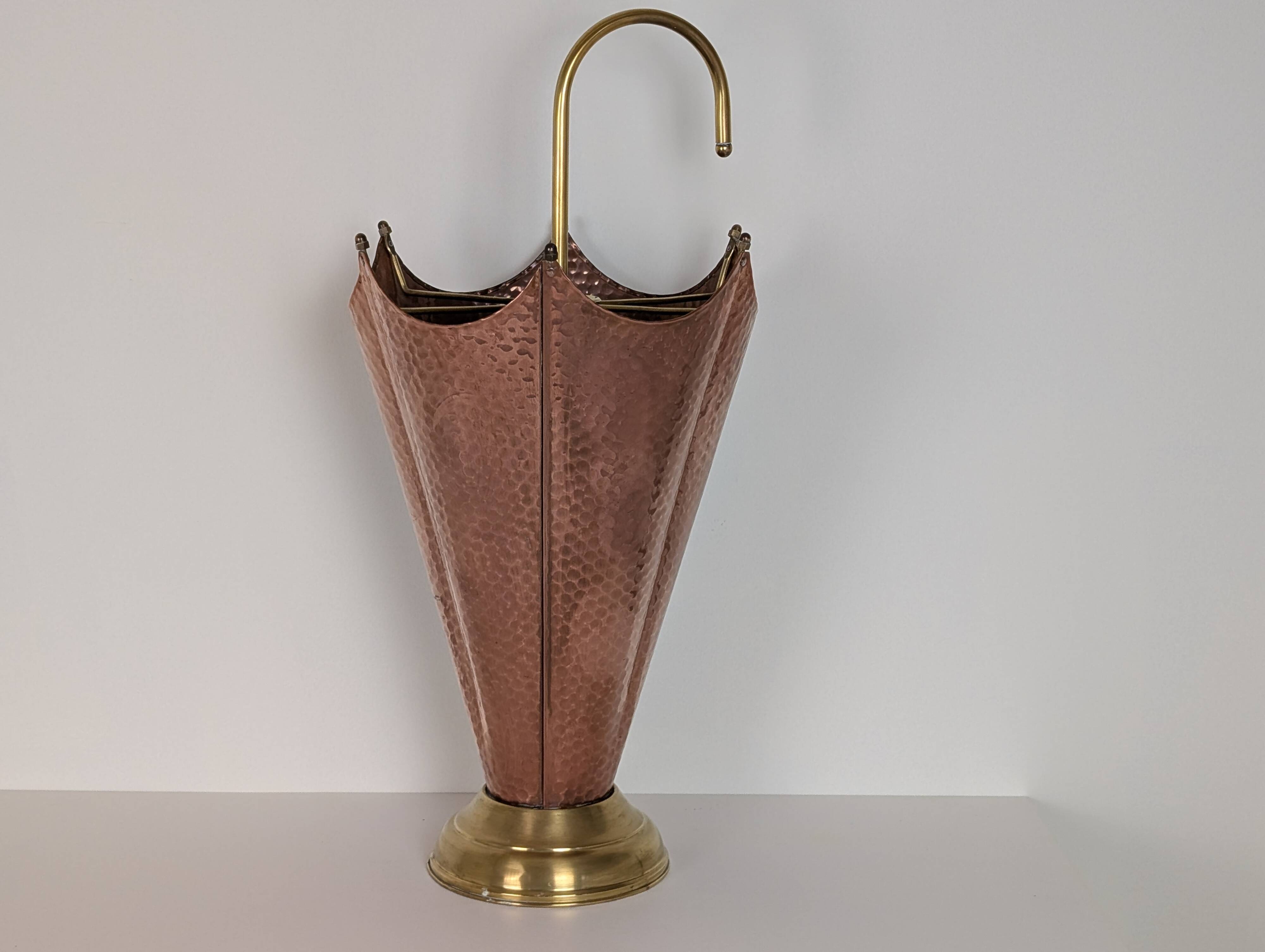 Copper and brass umbrella stands