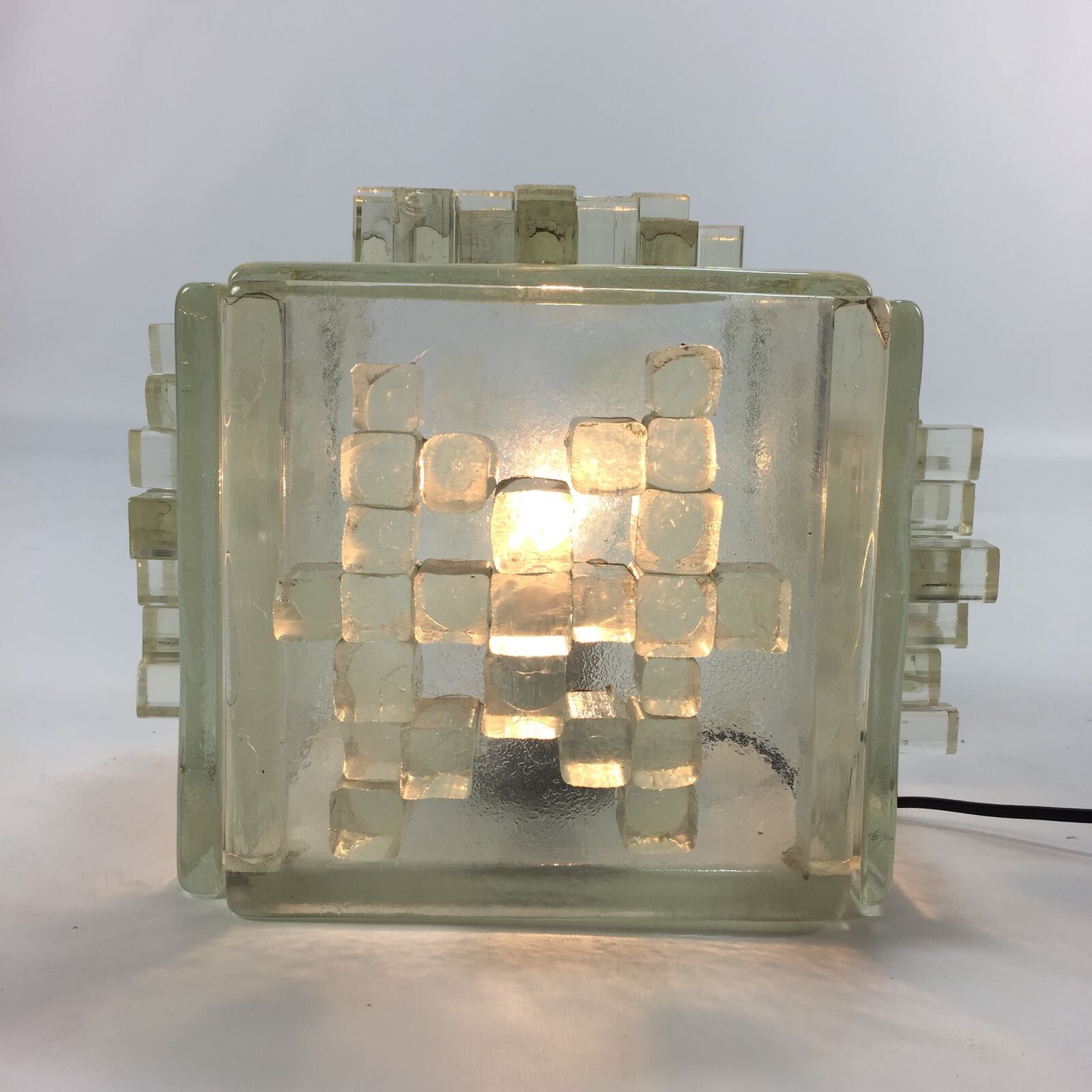 Italian Crystal "Apis" Table Lamp from Poliarte, 1960s