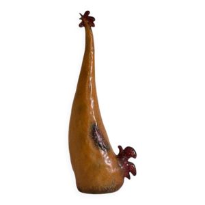 Poule en pâtre émaillé