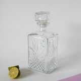Carafe à whisky en verre ciselé 1970