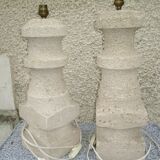 Albert Tormos pair of limestone lamp feet