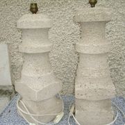 Albert Tormos pair of limestone lamp feet