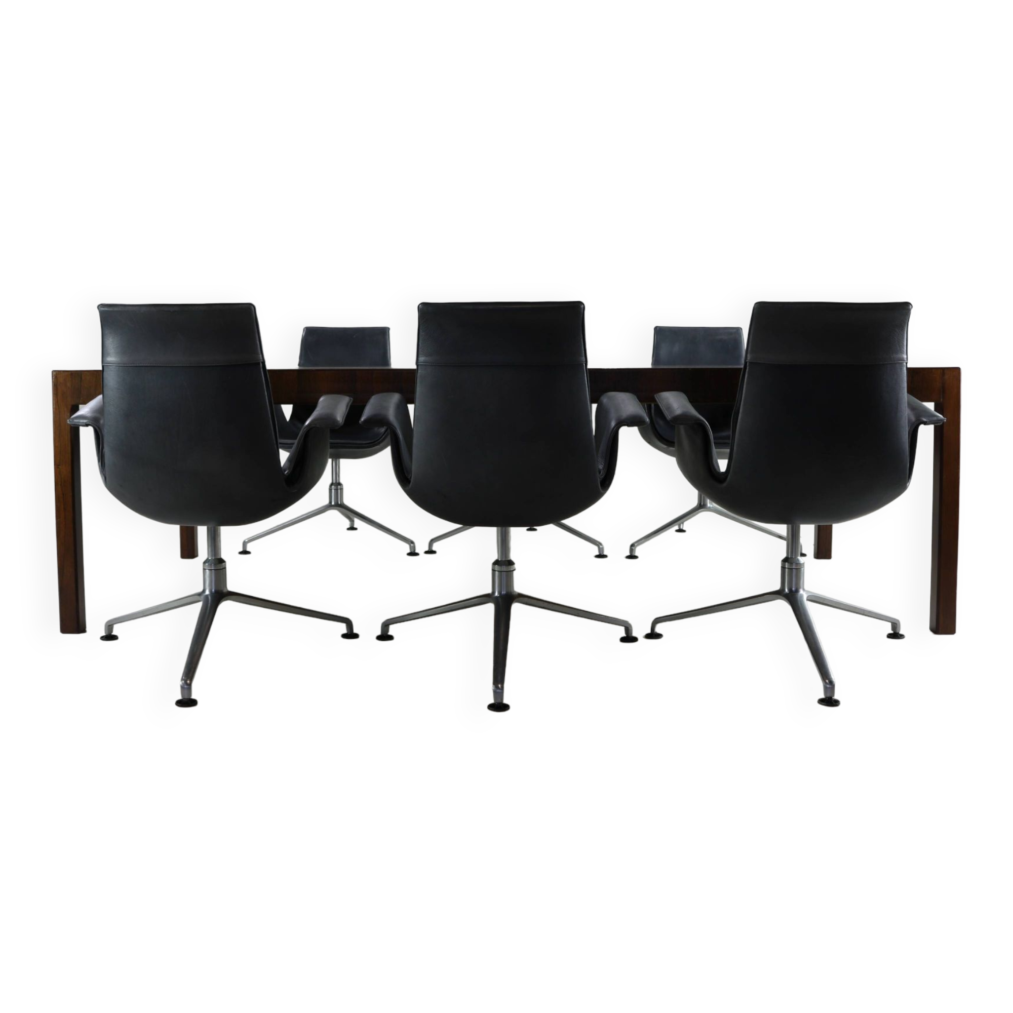 Set of six Preben Fabricius and Jørgen Kastholm conference / dining chairs