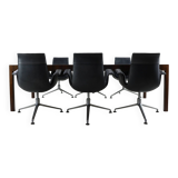Set of six Preben Fabricius and Jørgen Kastholm conference / dining chairs