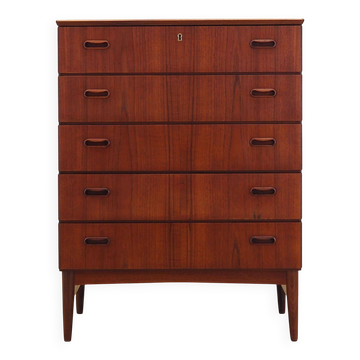 Teak chest of drawers, Danish design, 1970s, production: Denmark