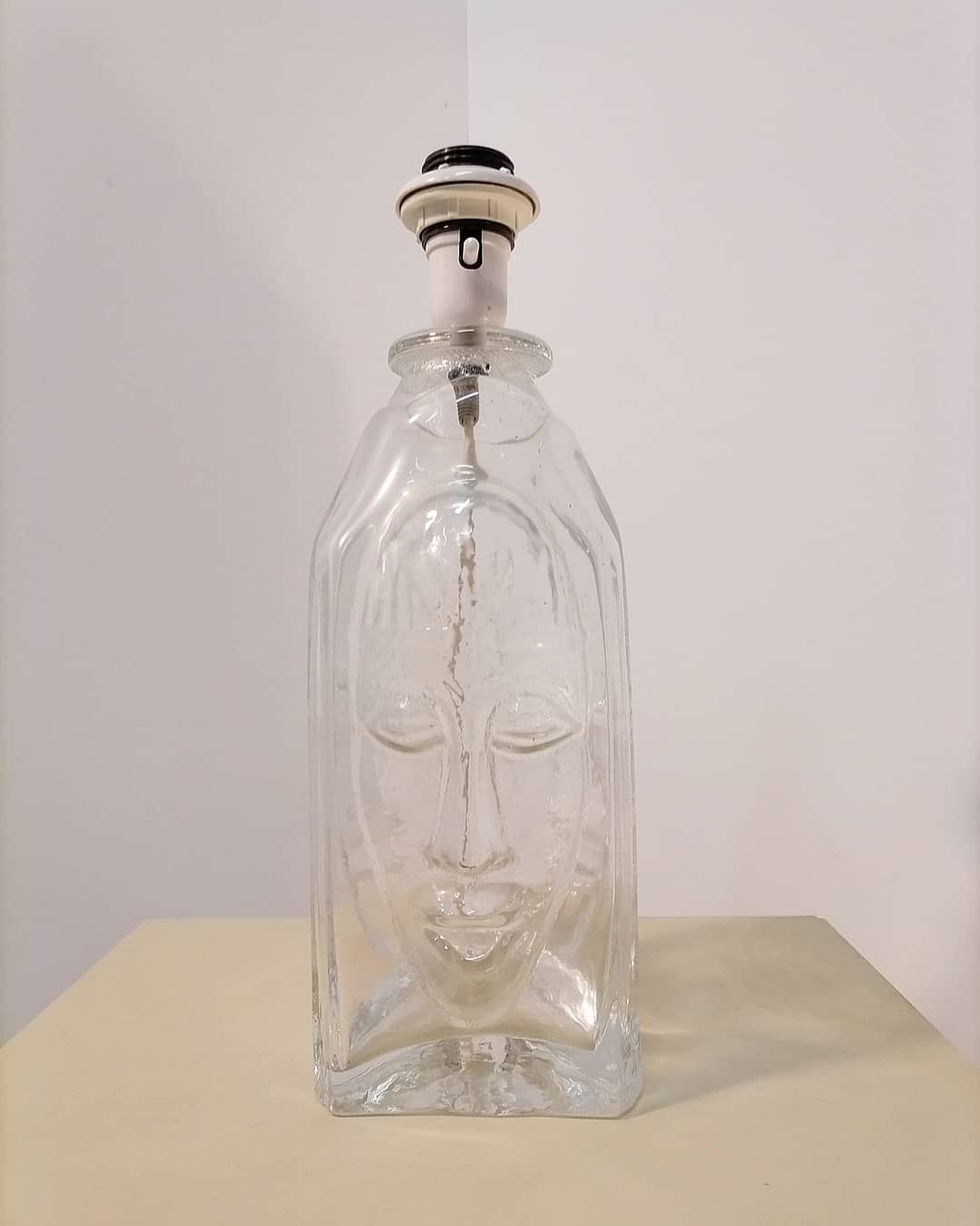 3 face molded glass lamp Sweden 1960