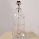 Pied de lampe en verre moulé 3 visages Suède 1960